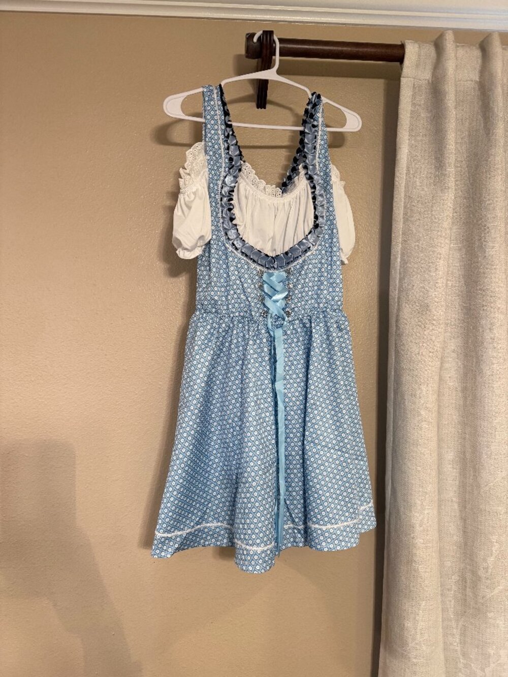 Women’s Blue Oktoberfest Dirndl Dress Costume Size Large 3 Piece Set